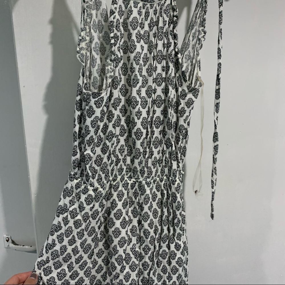 Black and white print romper